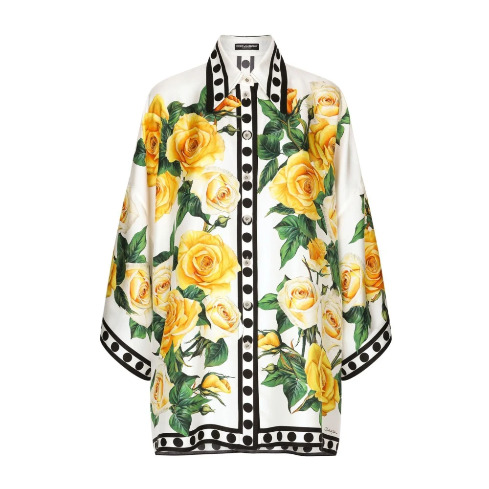 Dolce & Gabbana Zijden overhemd met bloemenprint Multicolor Dames