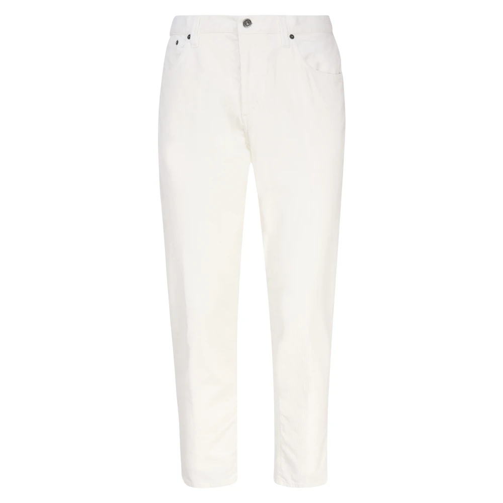 Dondup Witte Corduroy Slim Chino Broek White Heren