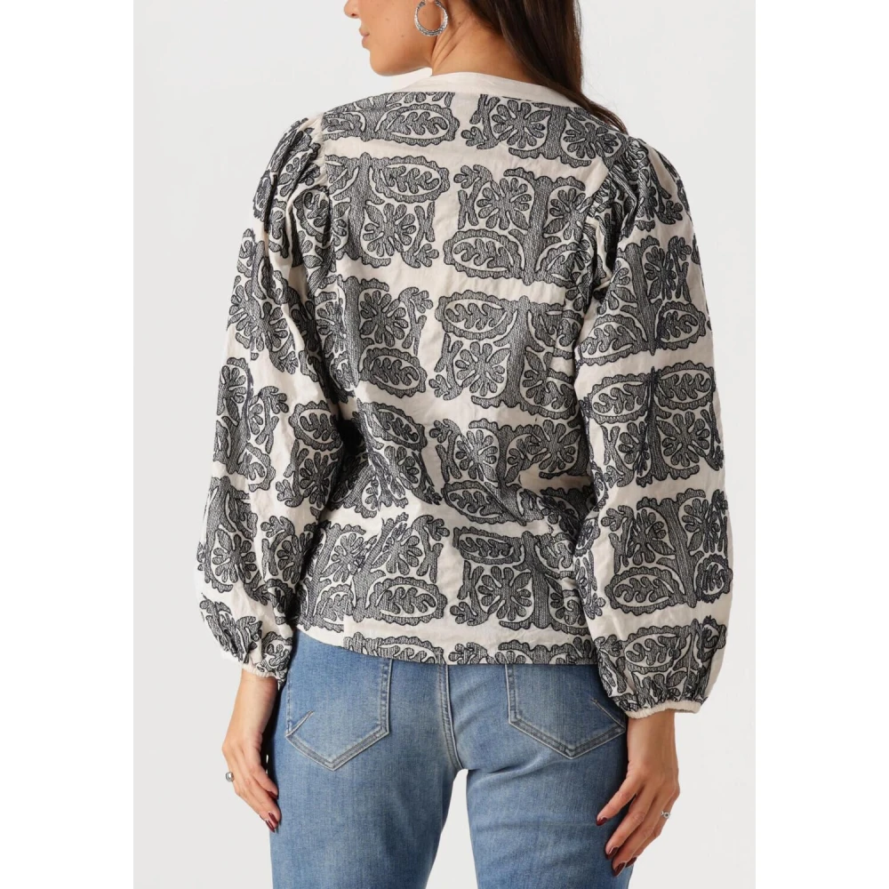 Summum Woman Geborduurde Blouse met Tegelpatroon Multicolor Dames