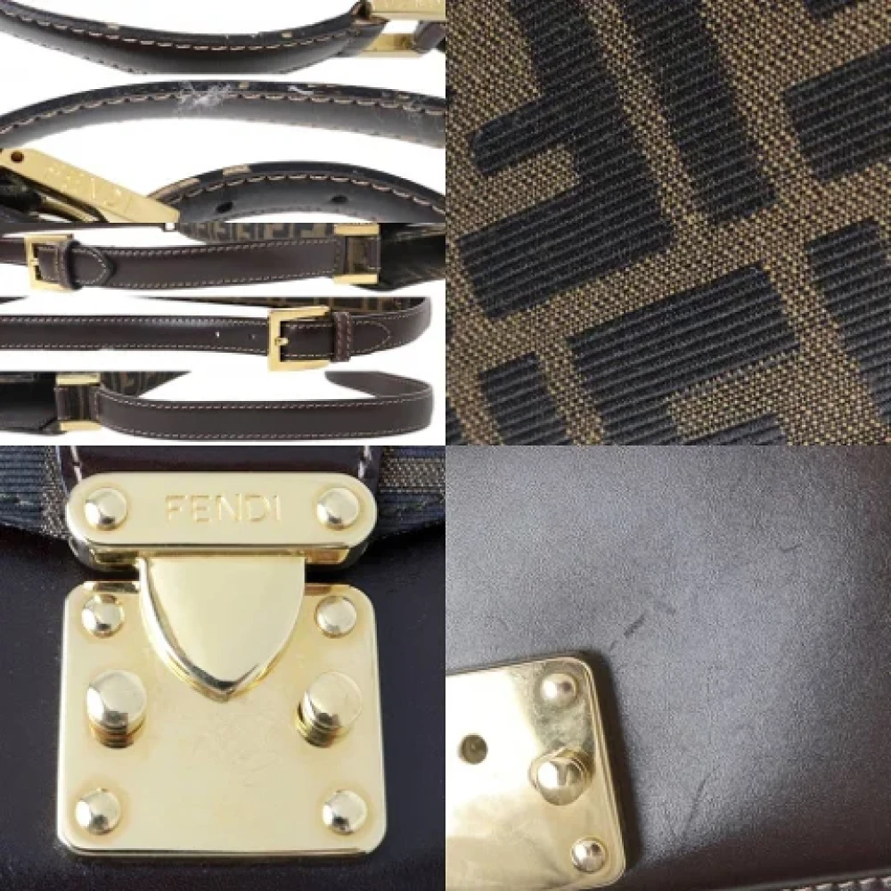 Fendi Vintage Pre-owned Canvas shoulder-bags Brown Dames