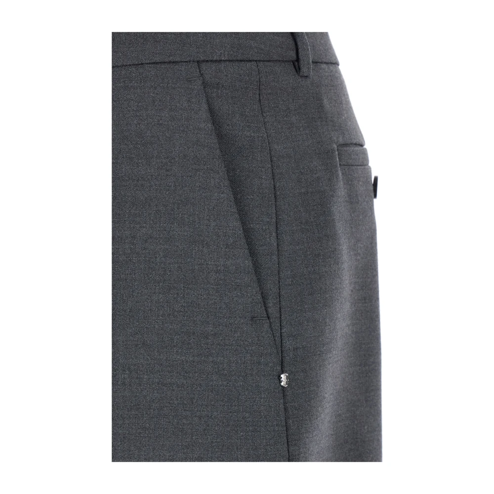 SPORTMAX Alceste Grijze Wol Midi Rok Gray Dames