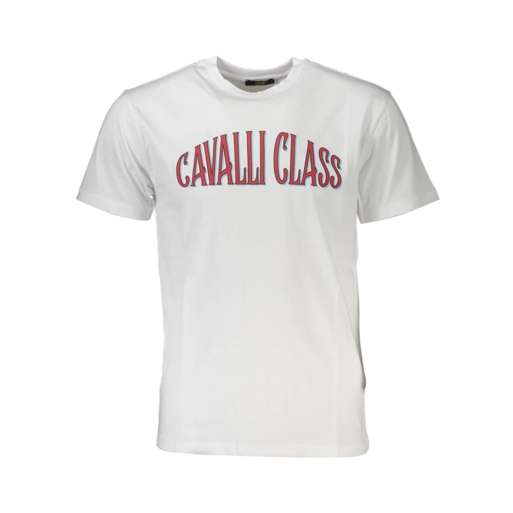 Cavalli Class Men's White Printed Cotton T-Shirt - T-Shirts - Xl - Tops