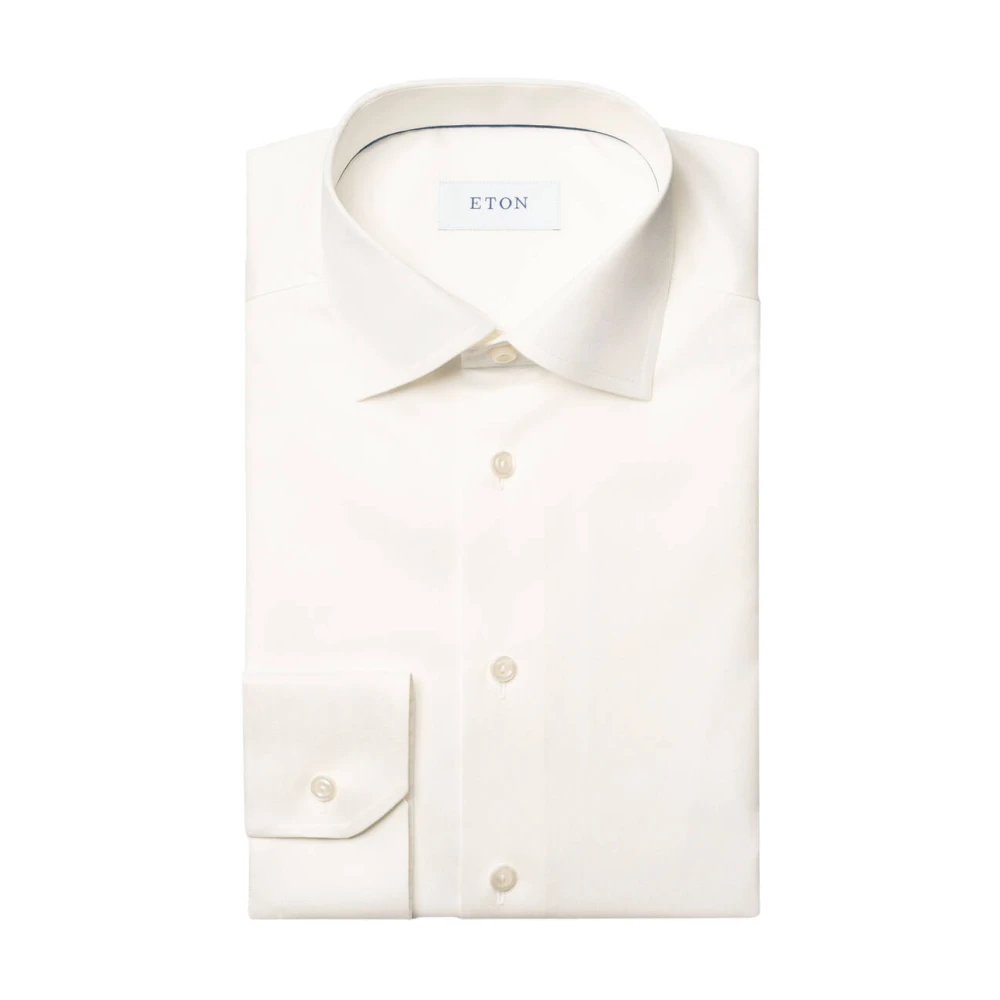 Eton Klassiek Wit Overhemd Beige Heren