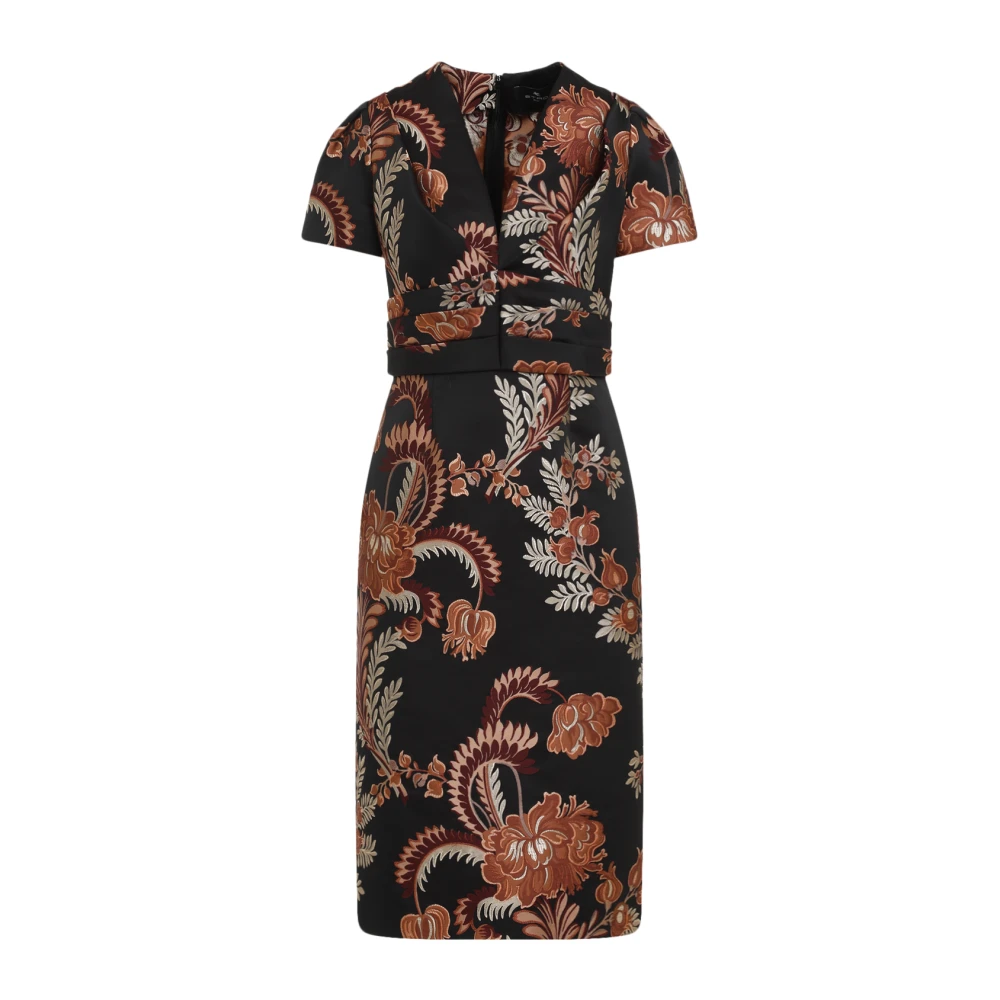 ETRO Zwarte Jurk Aw24 Damesmode Multicolor Dames