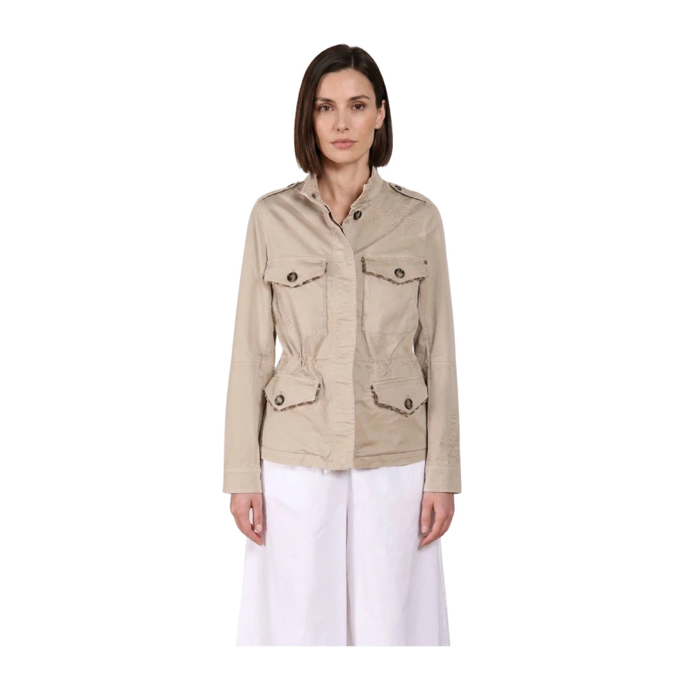 Mason's Women's Beige Light Jackets, M, Eva Jacket