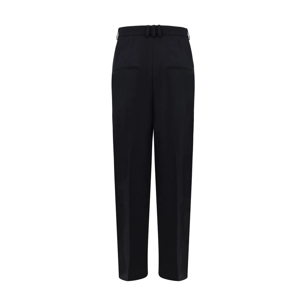 Balmain Wijde Pijp Wollen Broek Black Dames