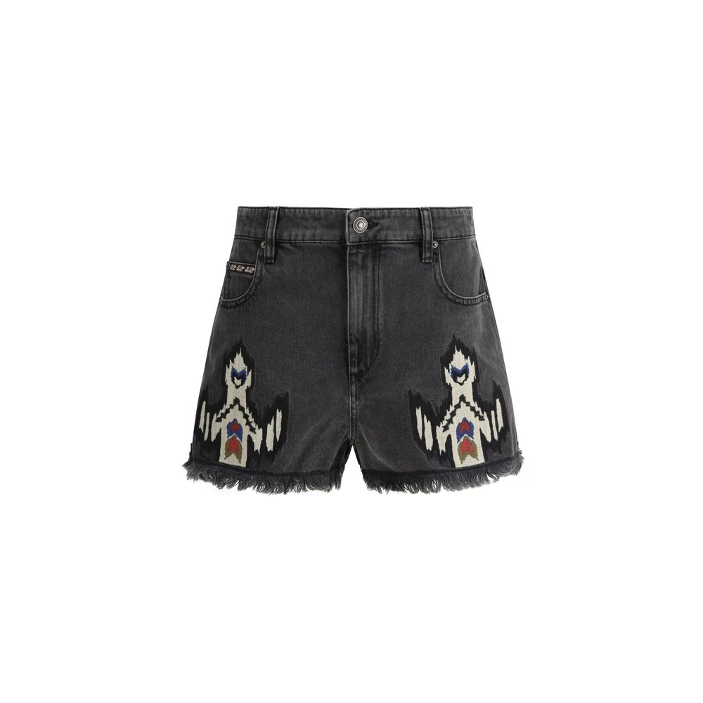 Isabel Marant Étoile Denim Lesia Shorts met iconische details Black Dames