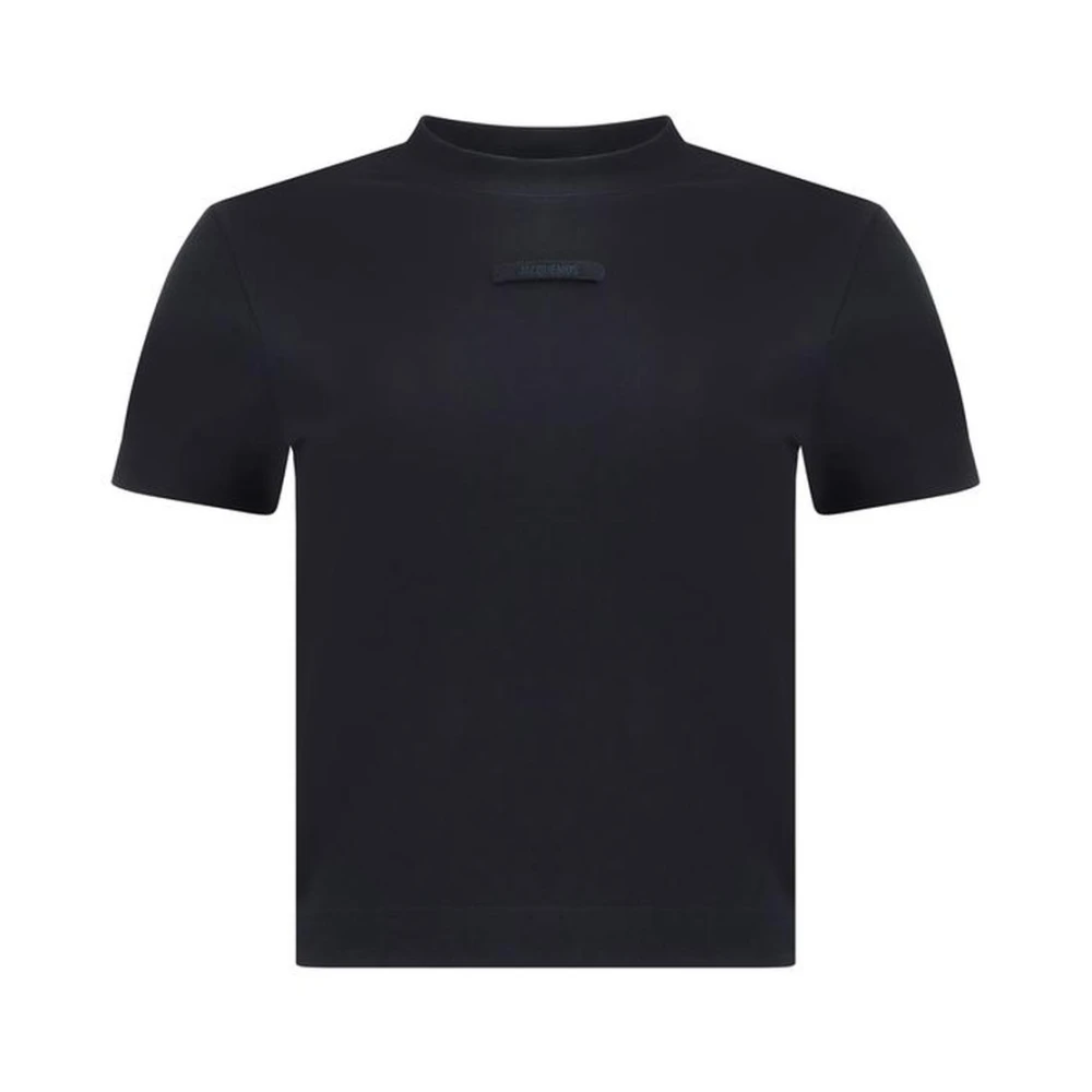 Jacquemus Zwarte T-shirts en Polos met Gros Grain Detail Black Dames