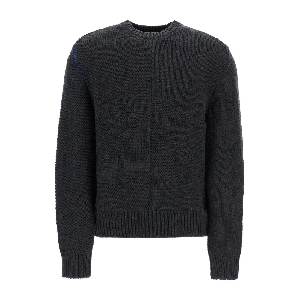 Burberry Herren Schwarz Textured Knit Crewneck Sweater
