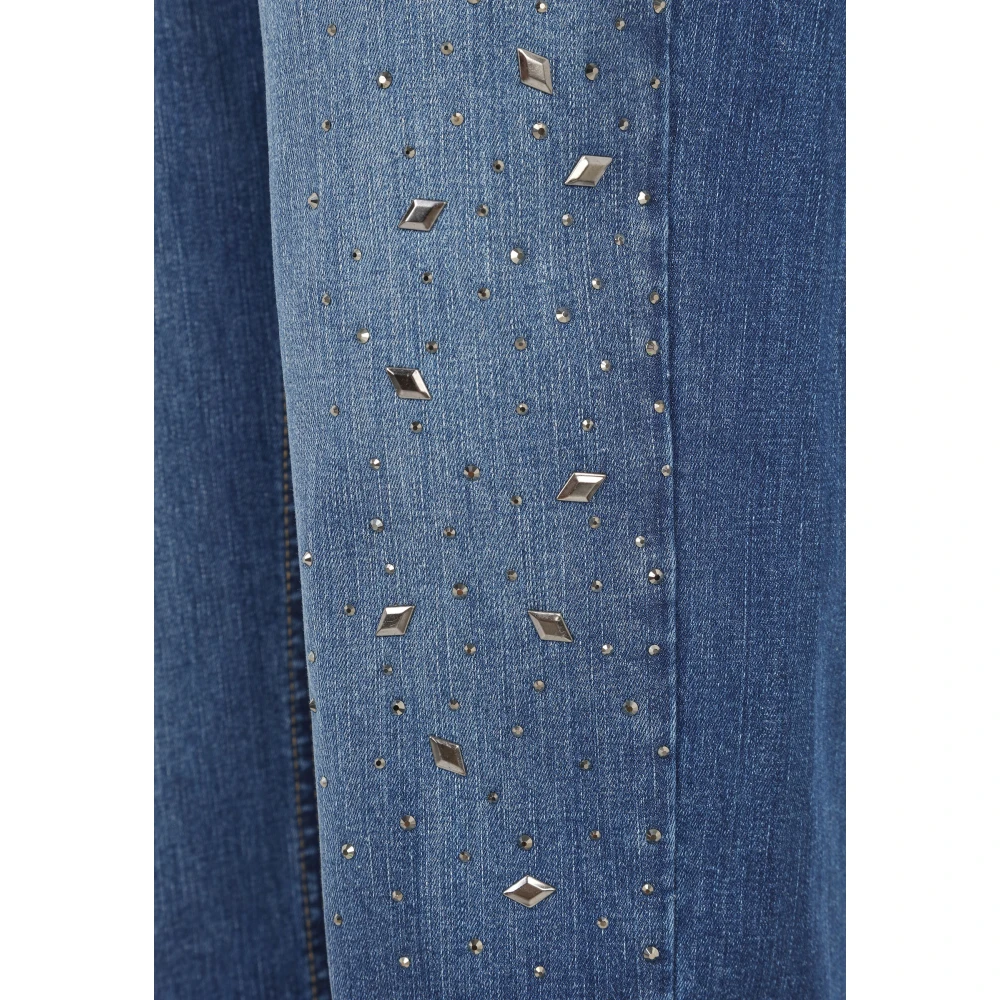 Doris S Slim-Fit Jeans met Metalen Details Blue Dames