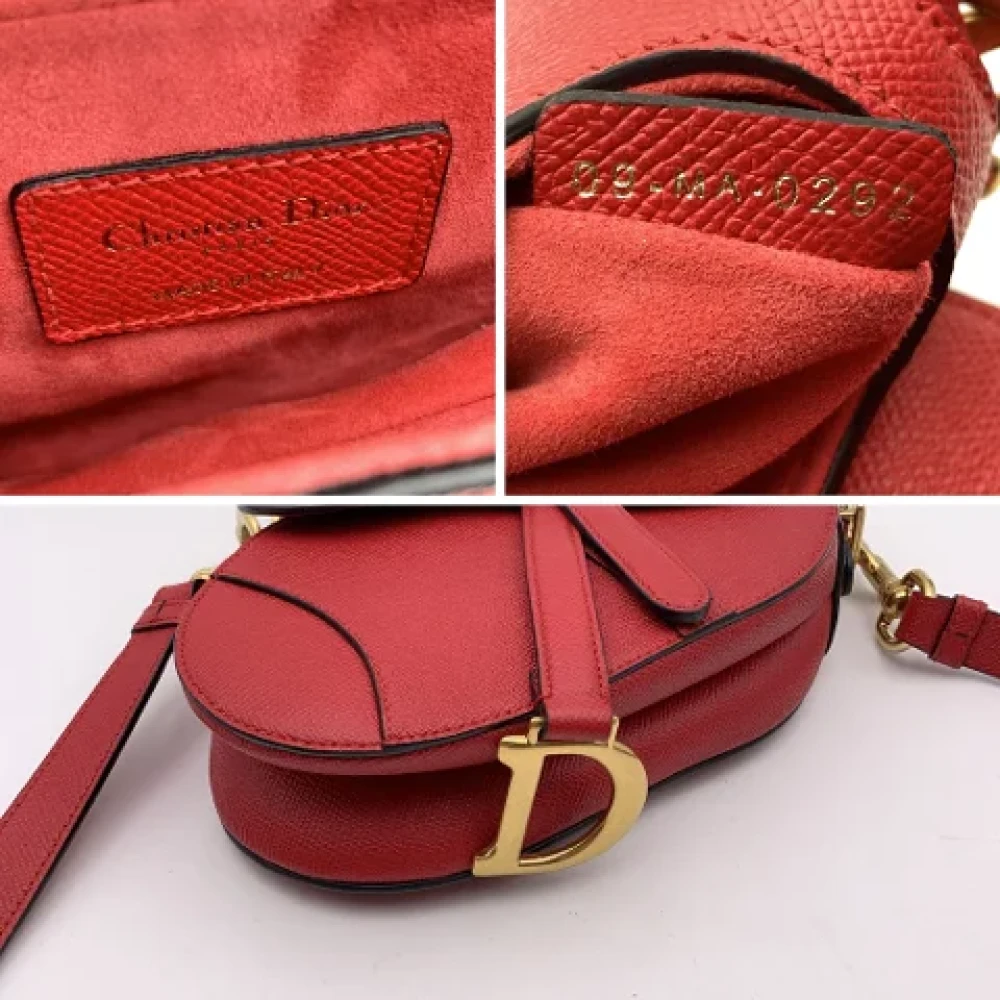 Dior Vintage Pre-owned Leather dior-bags Red Dames