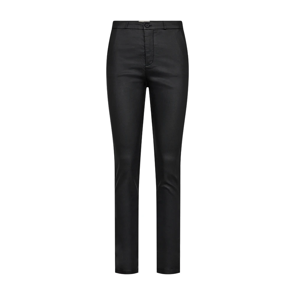 Coated Slim-Fit High-Waist Bukse