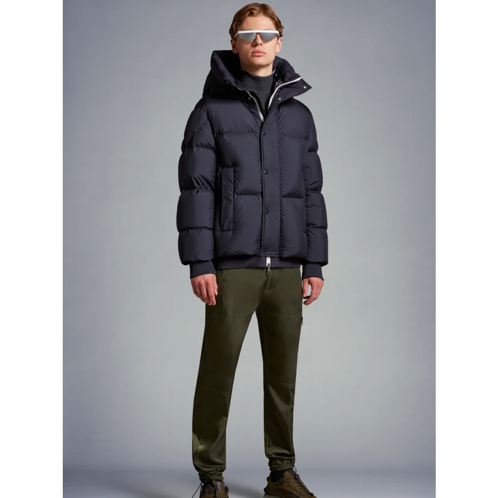 Moncler Korte donsjas in marineblauw Blue Heren
