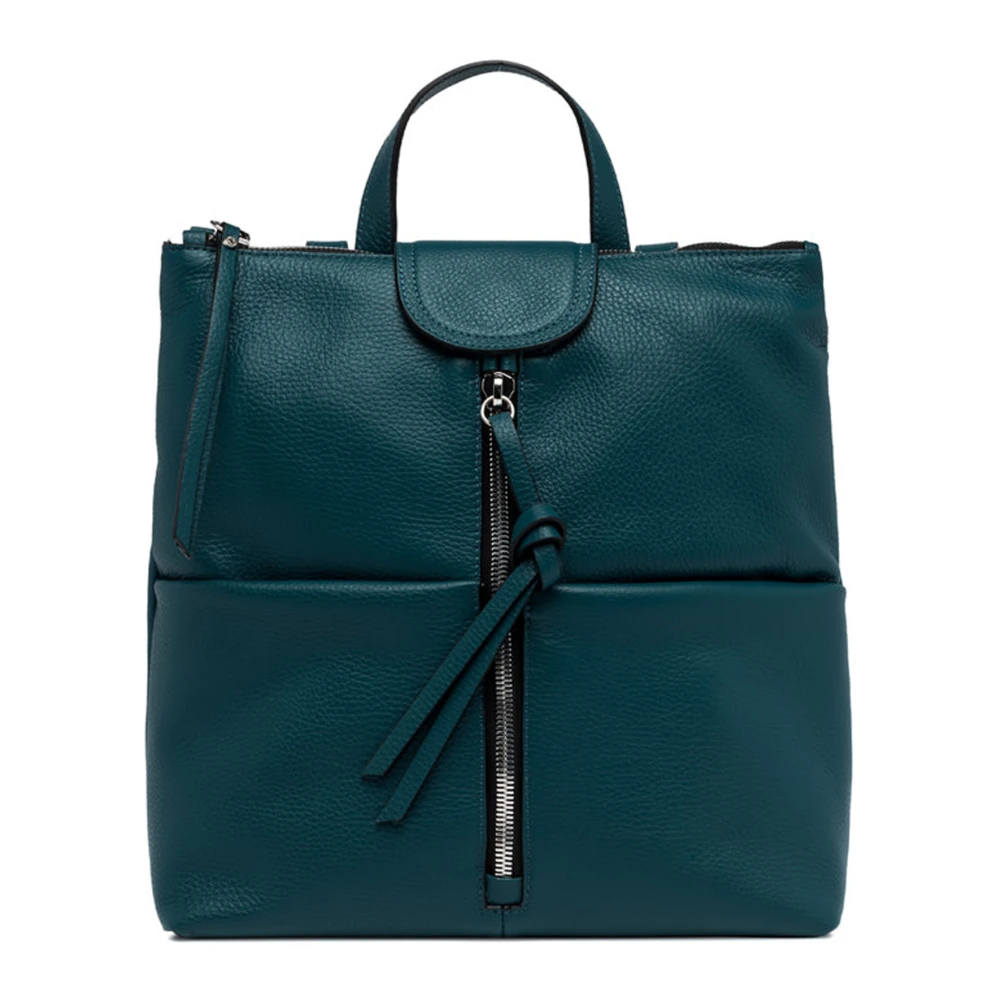 Gianni Chiarini Groene leren rugzak met ritssluiting Green Dames