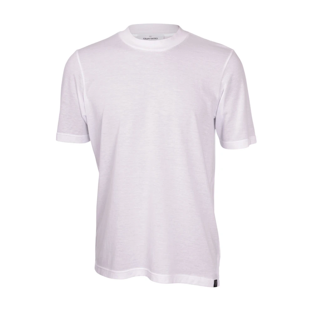 Gran Sasso Klassisk bomulls-T-shirt White, Herr