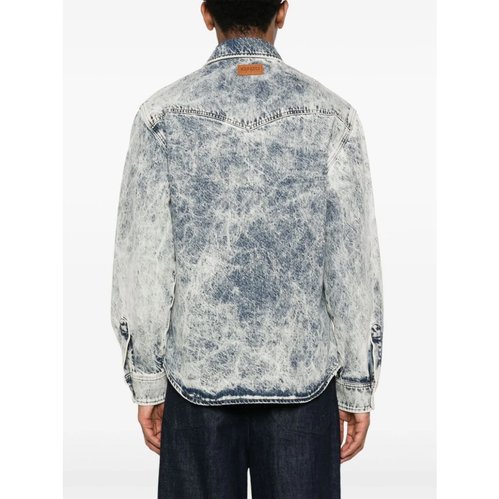 Kenzo Blauwe Denim Shirt met Zakken Blue Heren