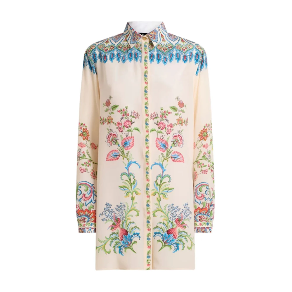 Etro Vrouw Multicolor Kleedjes Dames, Veelkleurig, Xs, Zijden Bloemenhemdjurk
