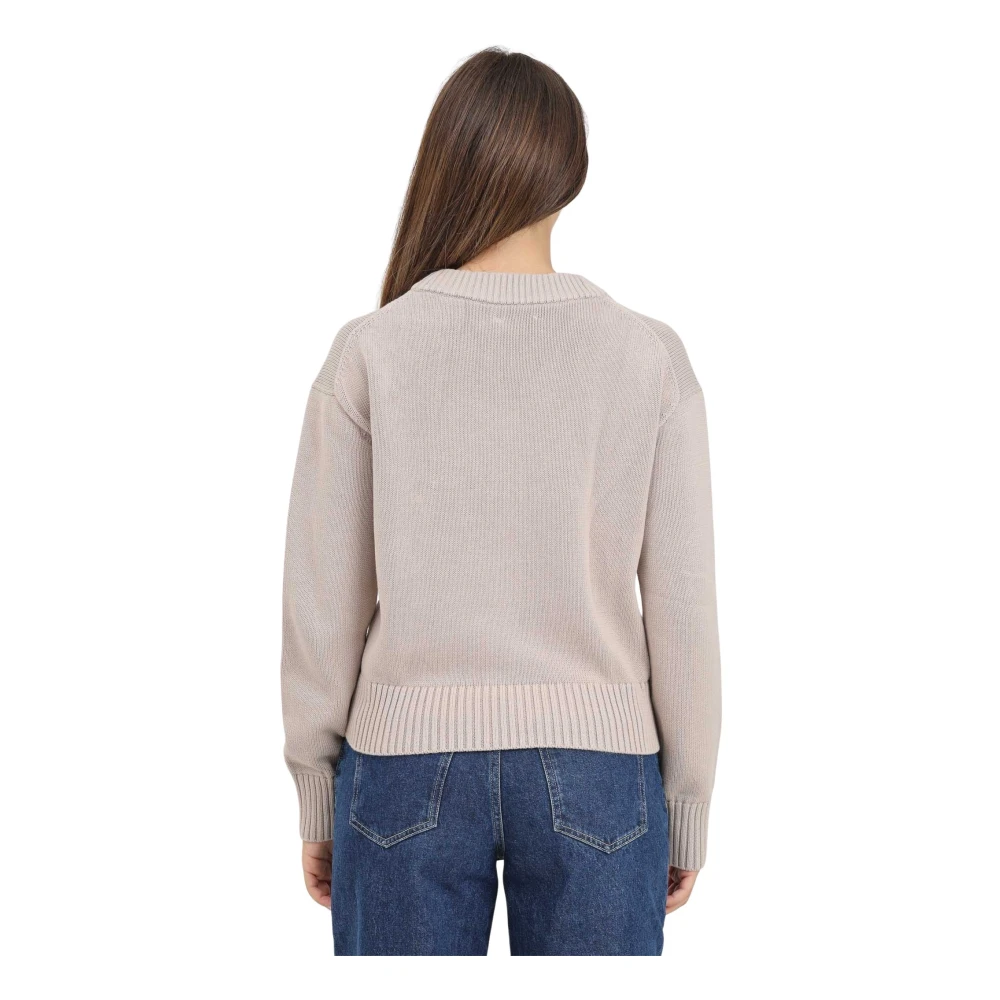 Calvin Klein Jeans Beige V-hals trui dames herfst winter Gray Dames