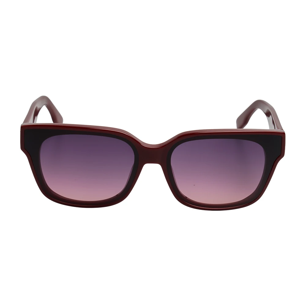 Karl Lagerfeld Women's Red Sunglasses, One Size, Rectangular Acetate Sunglasses