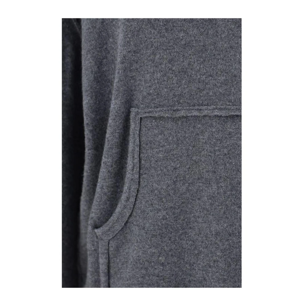 Maison Margiela Wollen hoodie met kangoeroezak Gray Heren