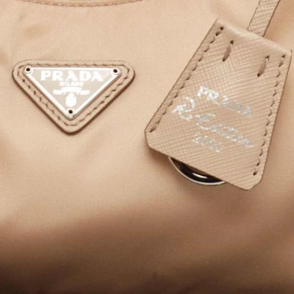 Prada Vintage Pre-owned Nylon prada-bags Beige Dames