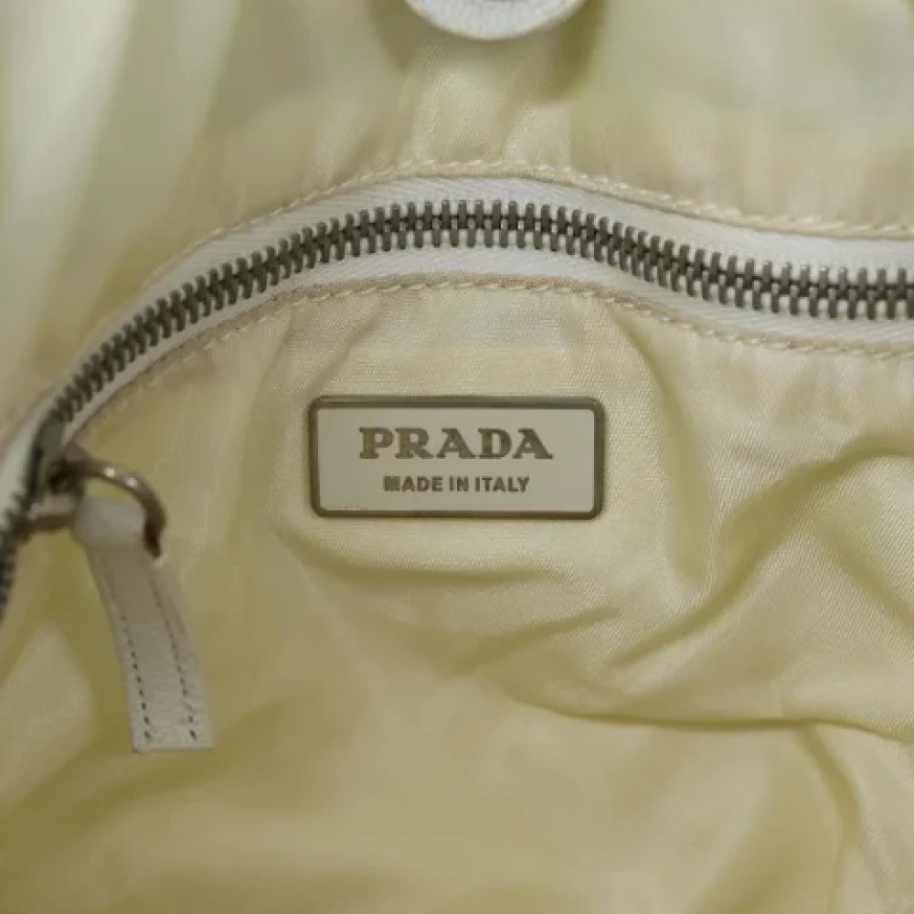 Prada Vintage Pre-owned Canvas prada-bags Beige Dames