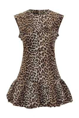 Leopard Print Cotton Mini Dress
