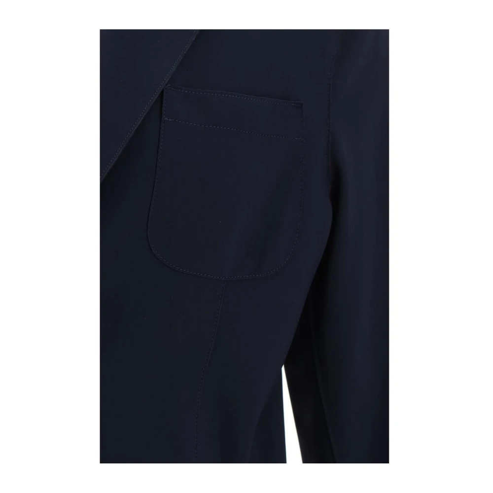Herno Double-Breasted Classic Lapel Blazer Jacket Blue Heren