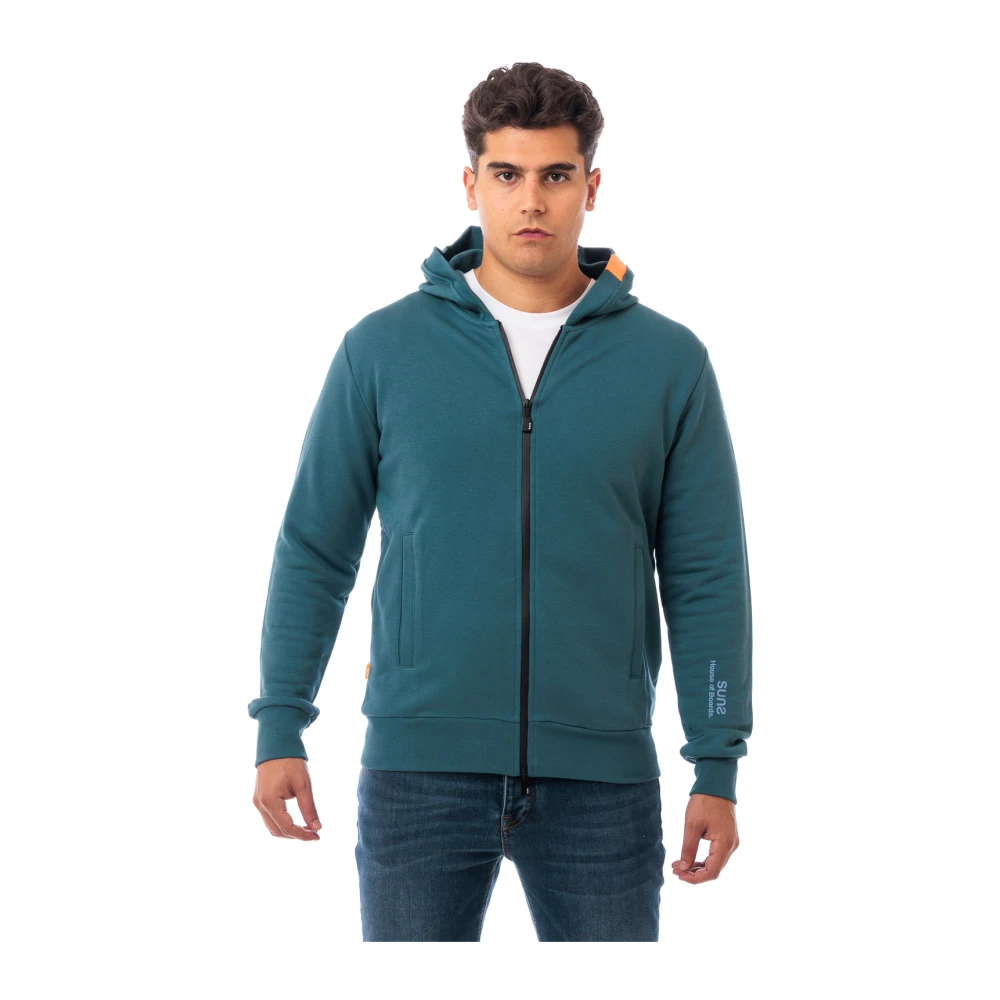 Sunspel Stijlvolle Fleece Trui Blue Heren