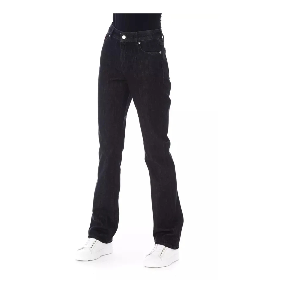 Baldinini Jeans met logo-knopen van katoen Black Dames