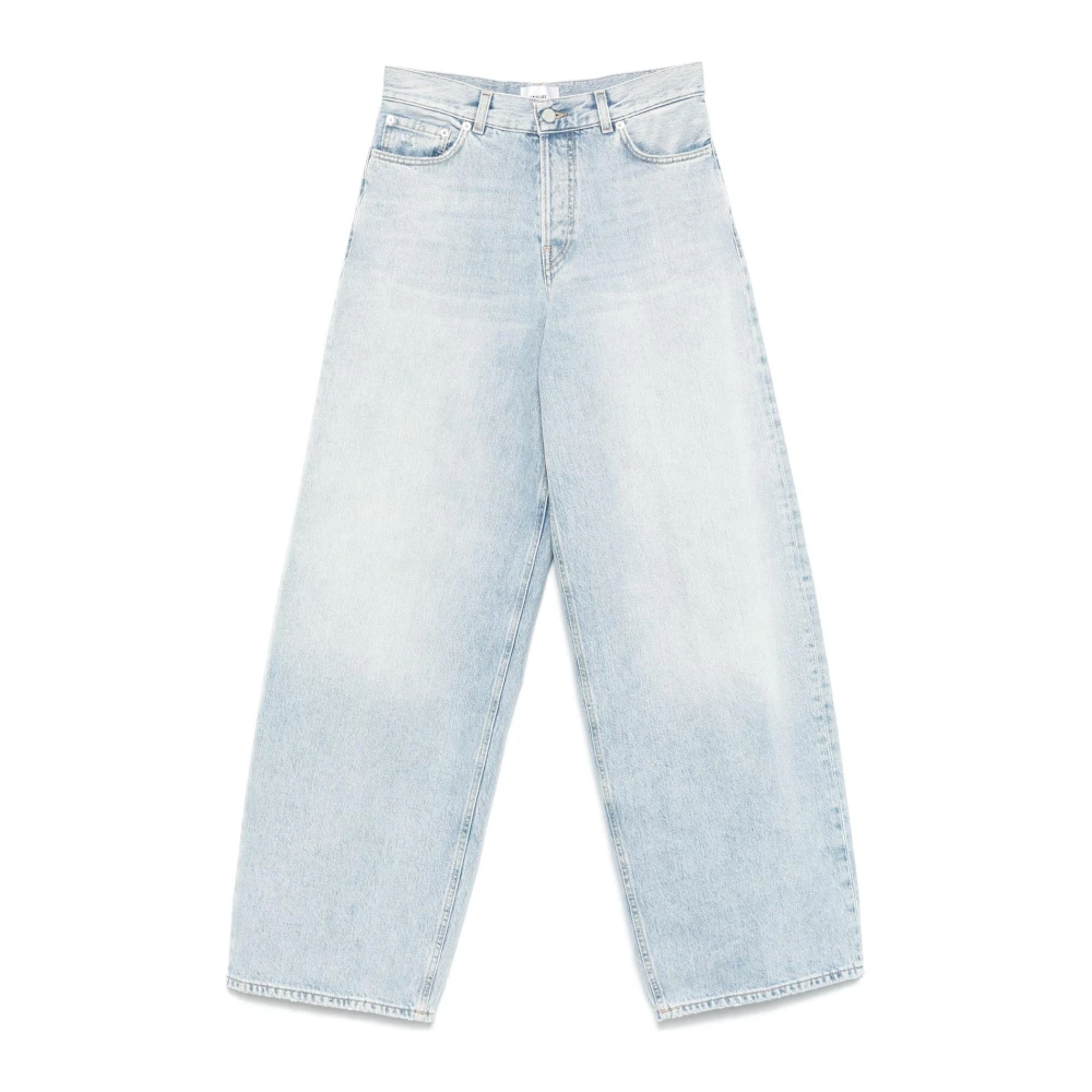 Haikure Front Button Wide Leg Jeans Blue Dames