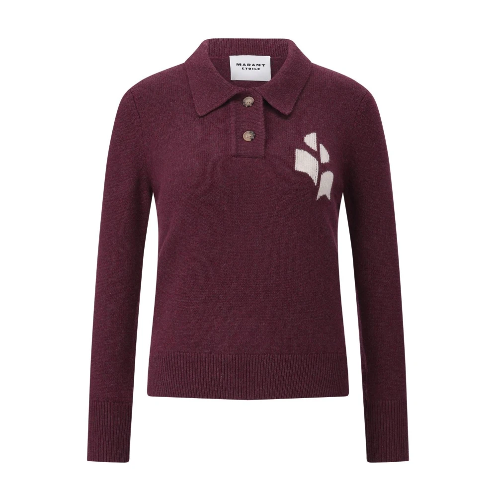 Isabel Marant Women's Red Stylish Knit Pullover With Collar - Polo Shirts - Xs - Tops