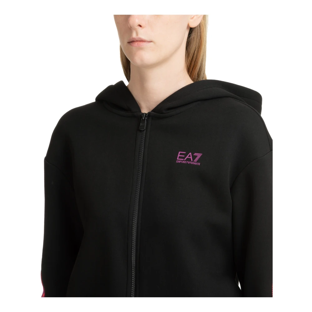 Emporio Armani EA7 Effen Rits Tracksuit met Capuchon Black Dames