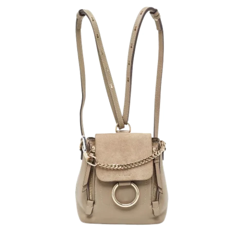 Chloé Pre-owned Leather backpacks Gray Dames