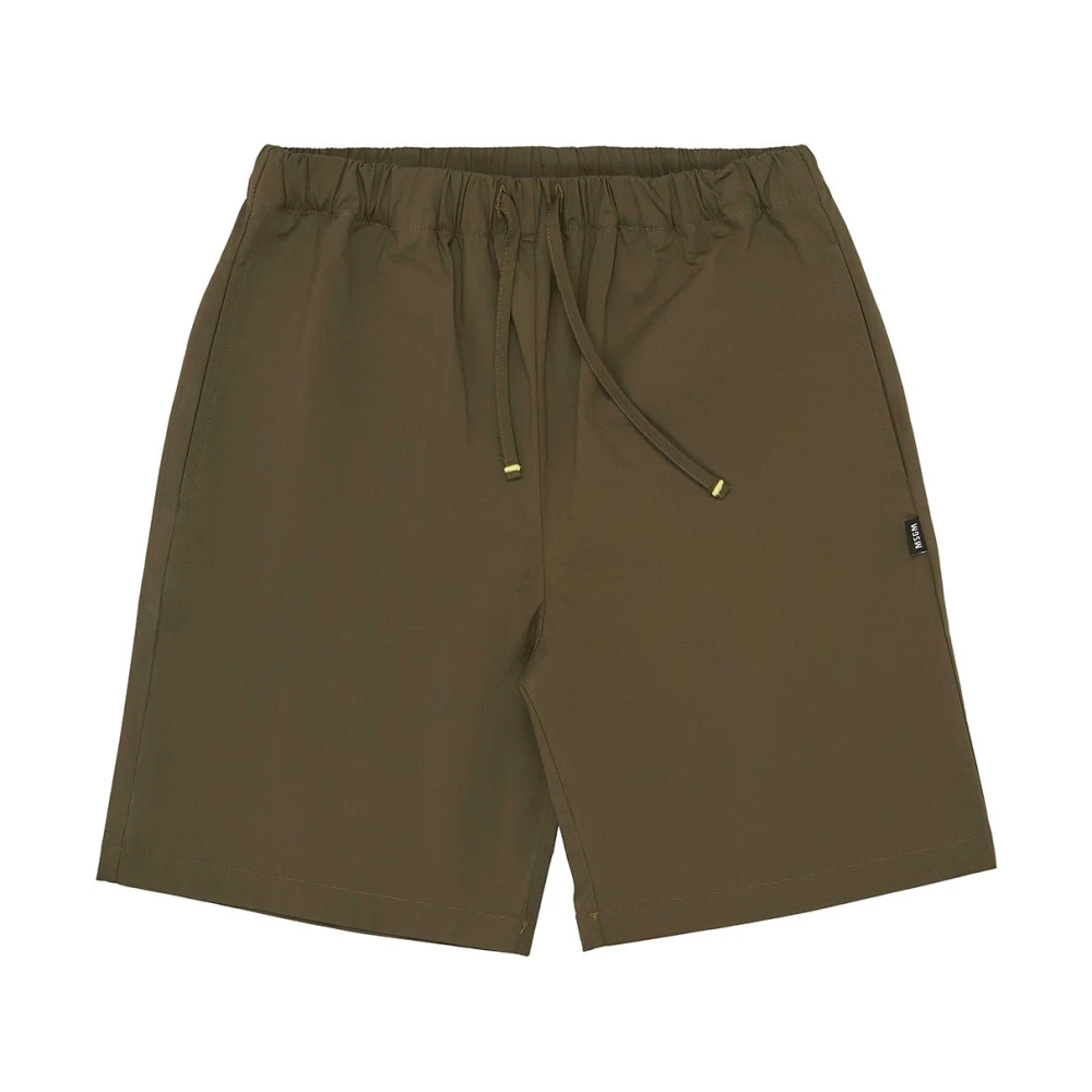 Msgm Boys Green Shorts, 10 Y, Bermuda In Cotone