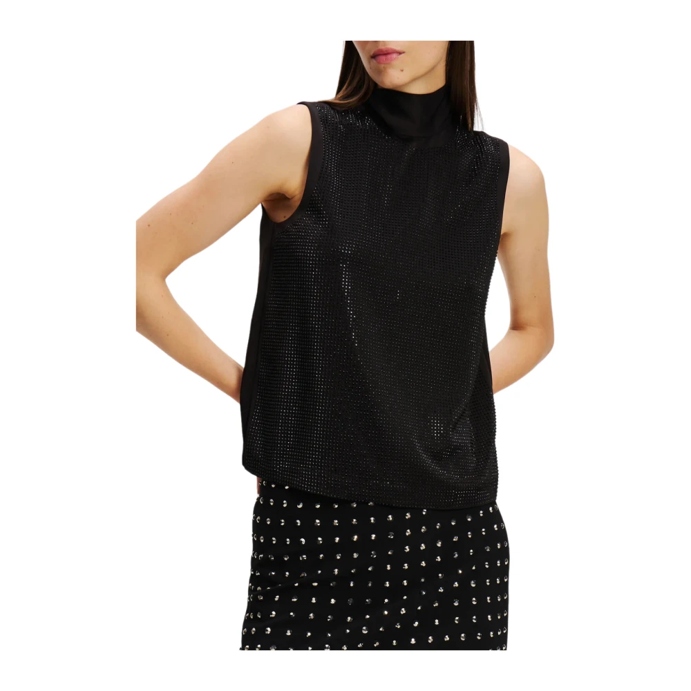 Karl Lagerfeld Top strass avondtop 246w1608 Black Dames