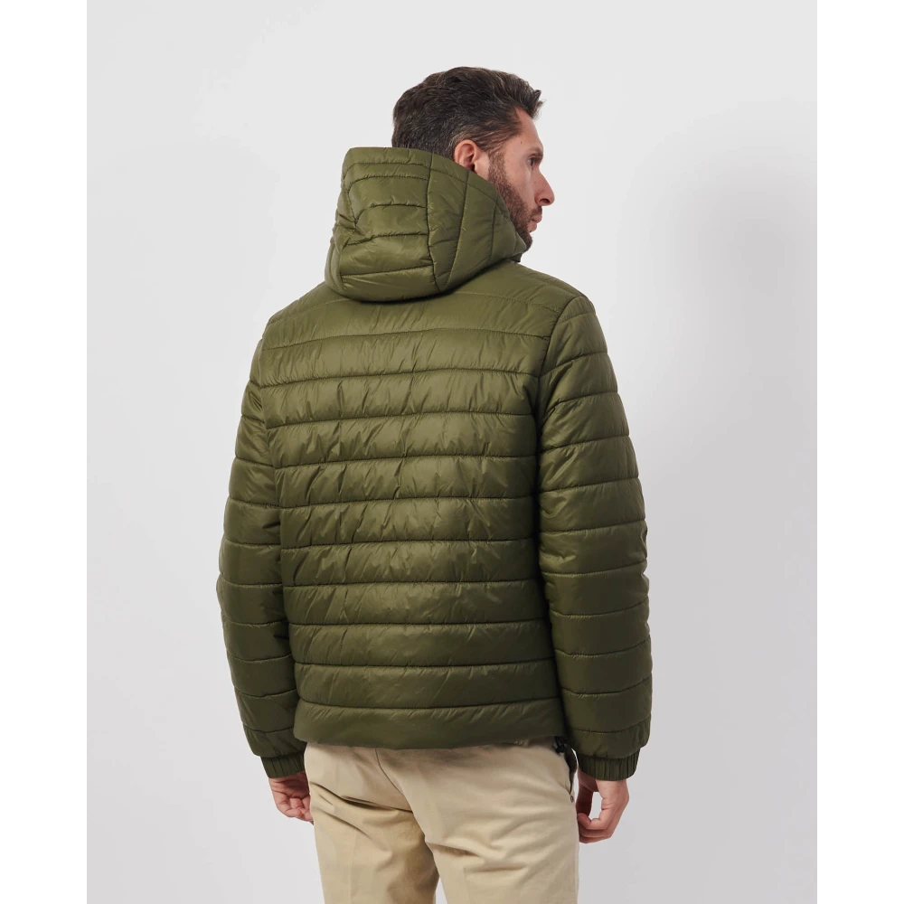 Hugo Boss Groene Gewatteerde Jas met Capuchon Green Heren