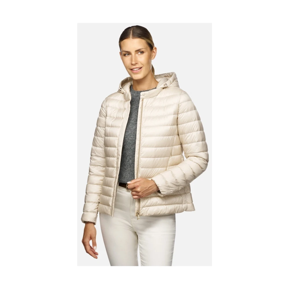Geox Ademende Polyester Jas Jaysen Beige Dames