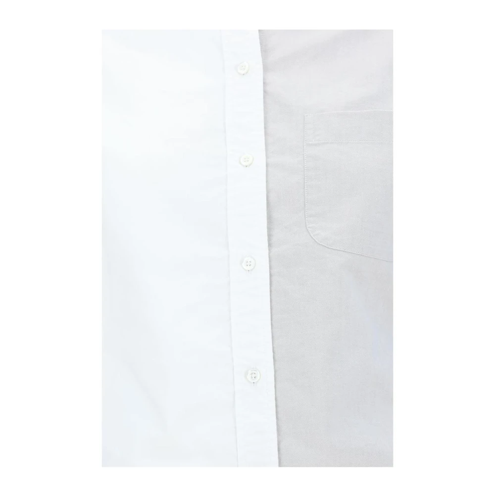 Thom Browne Katoenen Overhemd met Klassieke Kraag en Monogram Patch White Dames