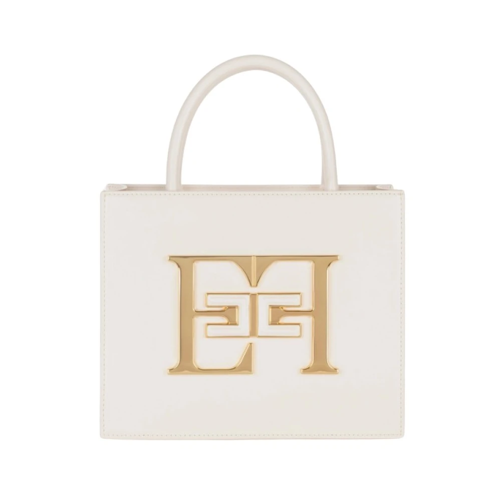 Elisabetta Franchi Stijlvolle Kleine Handtas met Logo Yellow Dames