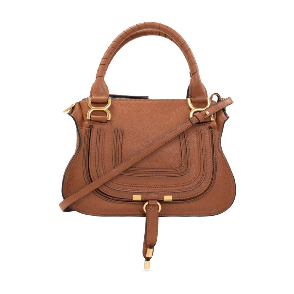 Chloé Women's Brown Marcie Small Double Carry Bag - Shoulder Bags - One Size - Bags
