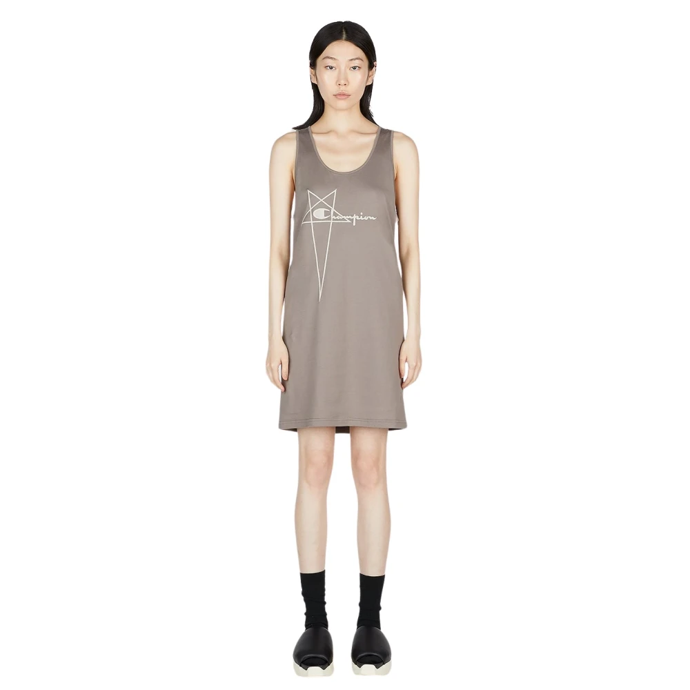 Rick Owens Basketball Jurk Gray Dames