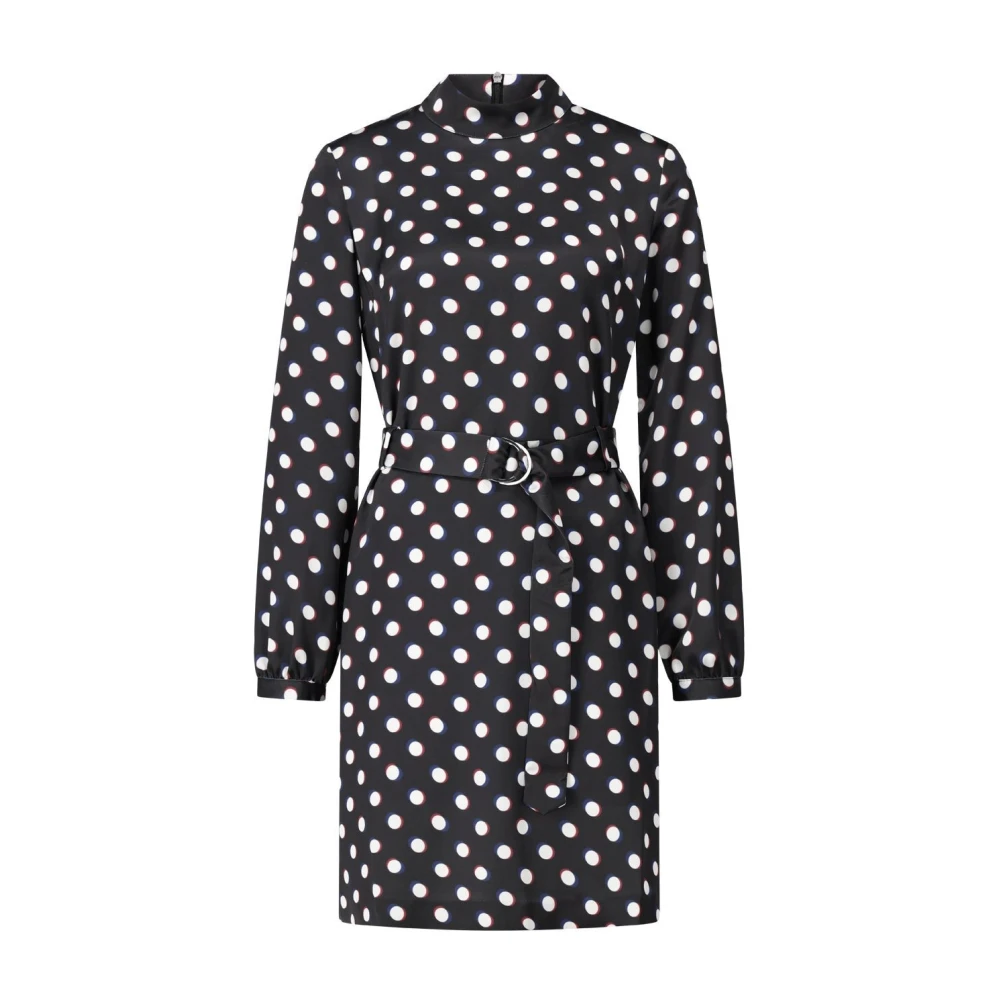 Hugo Boss Polka Dot A-Lijn Jurk Black Dames