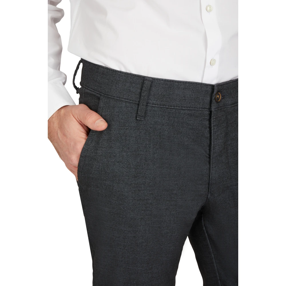 club of comfort Comfortabele platte voorkant broek met elastische tailleband en hemdstopper Blue Heren