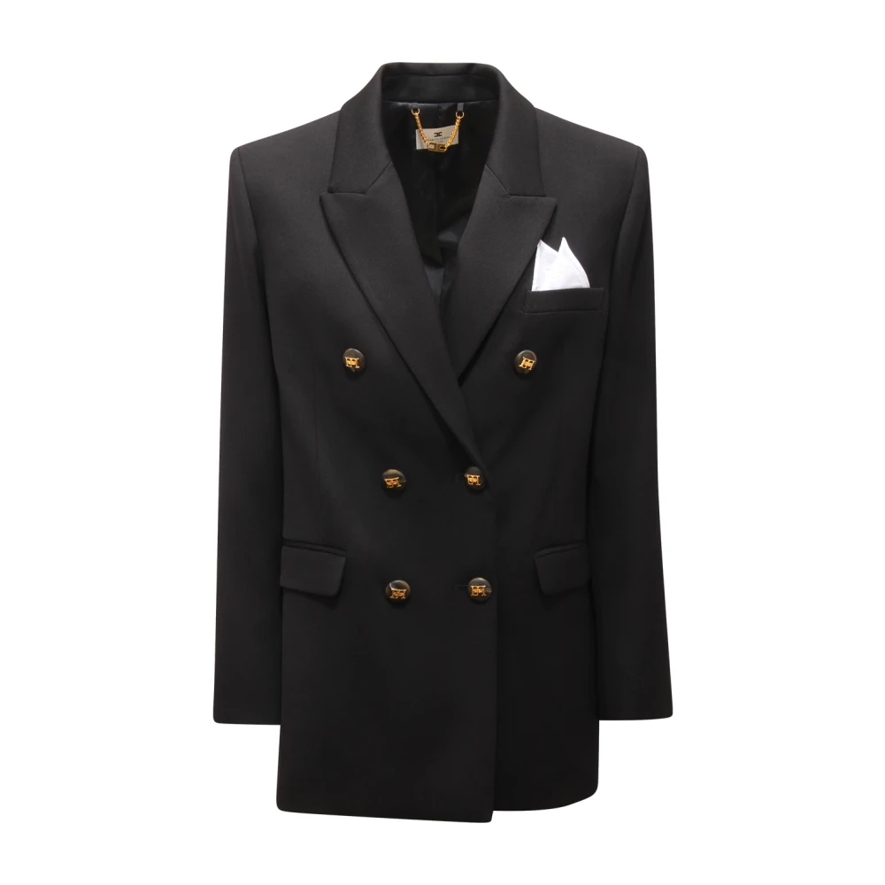 Elisabetta Franchi Women's Black Gi-161-56E2 Giacca Doppiopetto - Blazers - L - Jackets