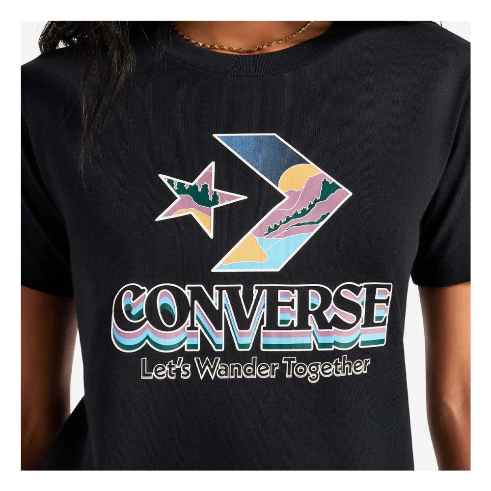 Converse T-shirt Black Dames
