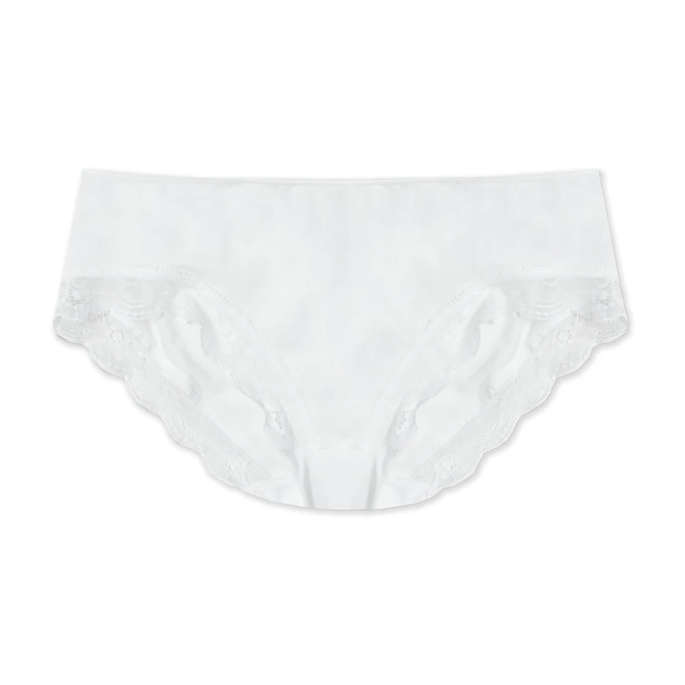 Hanro Donna Bianco - Slip Midi In Pizzo Di Cotone - Underwear - Xs
