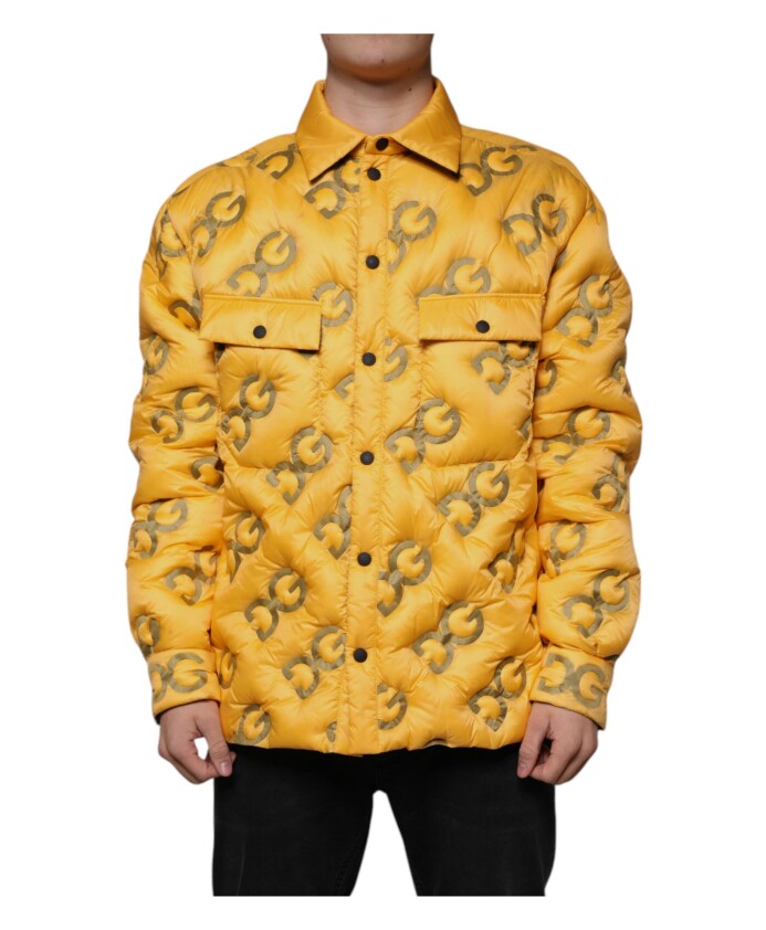 veste-blouson-rembourree-jaune-avec-logo