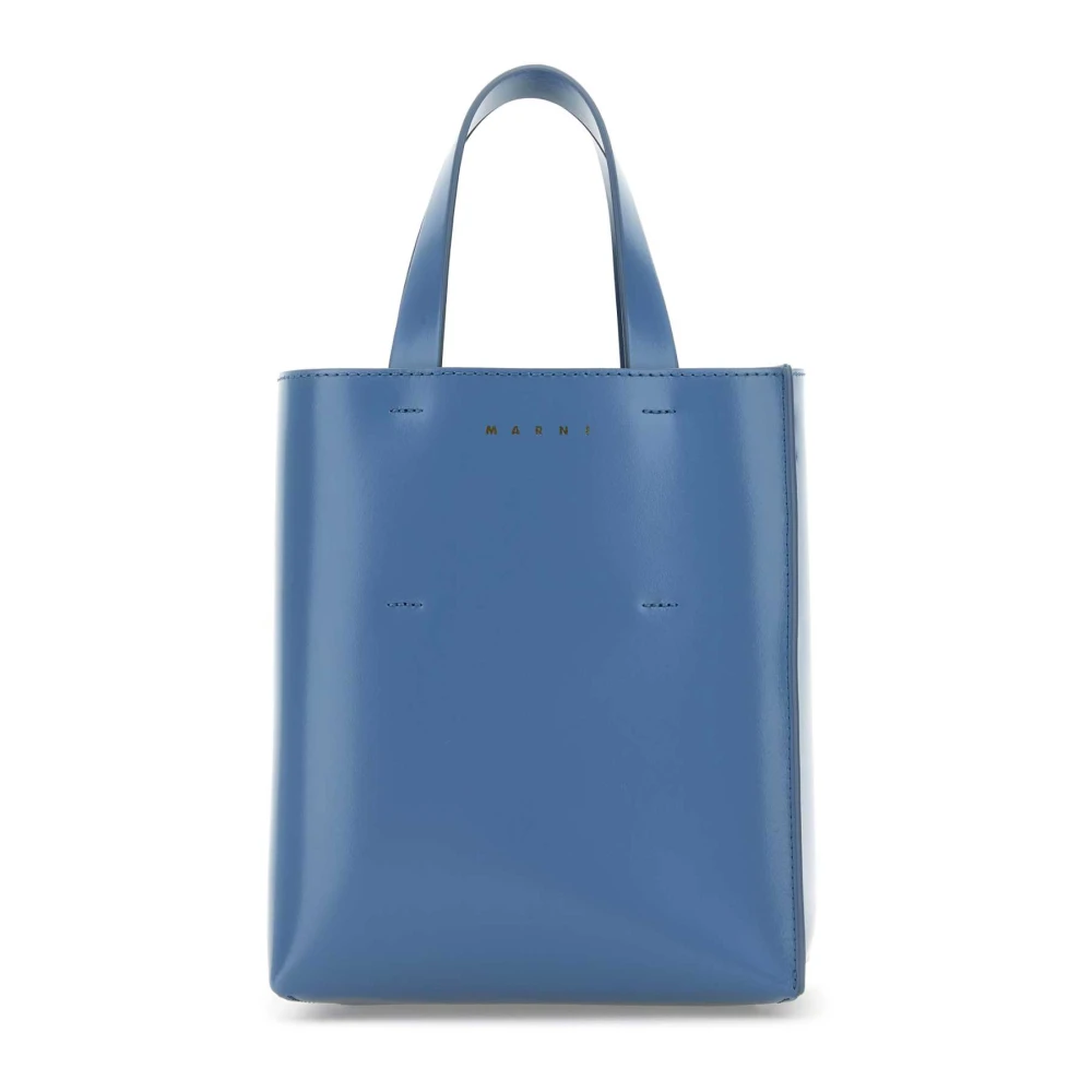 Marni Blauwe Leren Mini Handtas Blue Dames