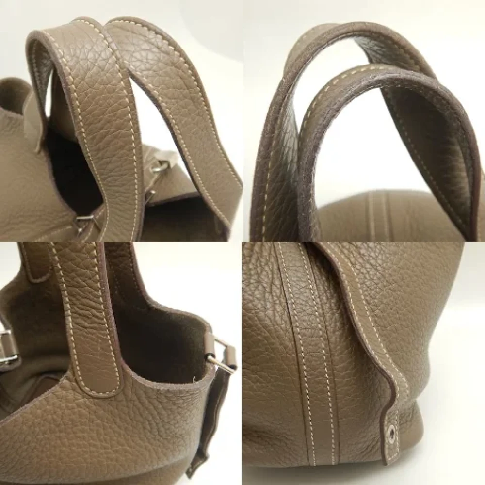 Hermès Vintage Pre-owned Leather handbags Gray Dames